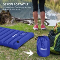 Materasso Gonfiabile Singolo con Pompa a Pedale Incorporata, in Plastica 190T, 195x70x10 cm, Blu