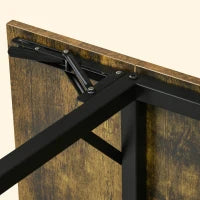 Tavolo da Pranzo a Ribalta stile Industriale per 2-4 Persone in Legno e Metallo, 120x79x79 cm, Marrone Rustico