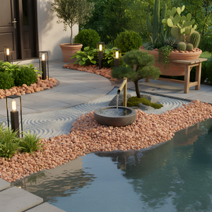 Ciottoli rosso verona eleganti per decorazioni esterne *** misura 25/40, formato 5 kg, confezione 1