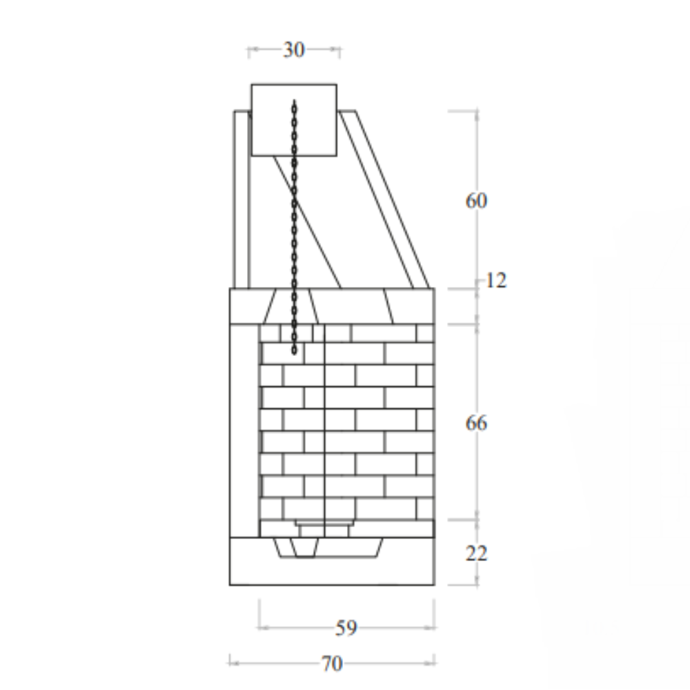 Camino legna prefabbricato refrattario focolare aperto m120 ref riscaldamento