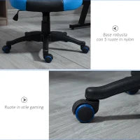 Sedia da Gaming Poltrona da Ufficio Girevole con Rotelle in Similpelle