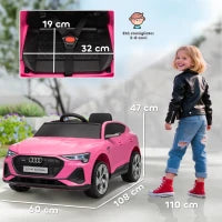 Macchina Elettrica per Bambini 12V con Telecomando, Velocità 3-8km/h, Luci e Musica, Età 3-5 Anni, Rosa