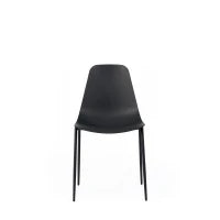 E-STYLO Sedia in polipropilene nero con gambe in metallo nero, 49cm X 48.5cm H. 88cm.