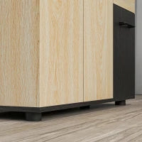 Credenza Moderna con 2 Armadietti e 2 Cassetti in Legno, 90x30x75.5cm, Noce e Nero