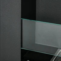 Camino a Bioetanolo da Incasso in Acciaio Inox, 2 Bruciatori da 0.85L per 3 Ore di Durata, 90x15x40cm, Nero