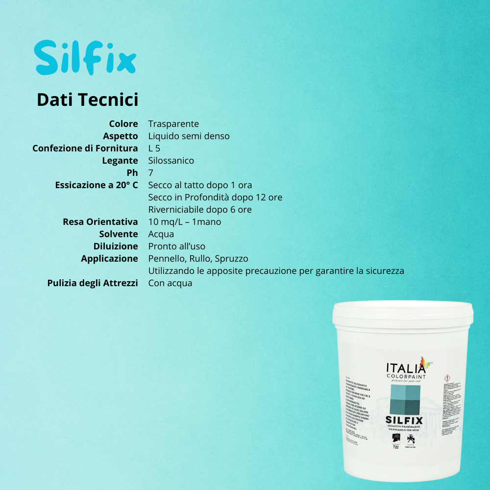 I pre trattamenti primer silfix consolidante silossanico colore trasparente *** formato 5 lt, confezione 1