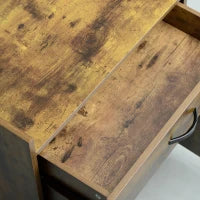 Carrello da Cucina con Cassetto, Armadietto e 4 Ruote in Legno, 60x40x77cm, Marrone Rustico