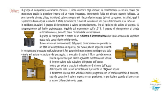 Gruppo di riempimento da 1/2" con portamanometro e funzione di controllo, regolazione e ripristino automatico della pressione negli impianti a circuito chiuso