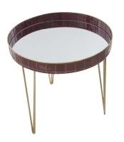 Tavolinetto Da Caffe' Glam Bordeaux Cm Ø 60X60