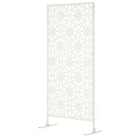 Pannello Decorativo per la Privacy da Esterno con Motivo in Metallo, 92 x 45 x 198 cm, Bianco