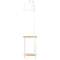 Lampada da Terra Moderna con Tavolino a 2 Livelli per Soggiorno e Camera da Letto, 43L x 39.5P x 162A cm