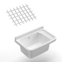 MONGARDI Lavandino pilozzo a muro con griglia - da esterno 50x35x24, colore BIANCO