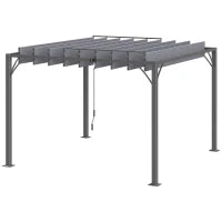 Pergola 3 x 3 m Bioclimatica con Lamelle Orientabili, Design Contemporaneo, Anti-UV 50+, Alluminio, Grigio