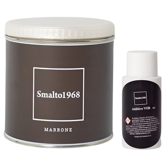 Smalto1968 base acqua vgr piastrelle ceramiche supporti difficili l 0.5 *** colore- marrone, confezione 1