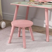 Set Tavolo e Sedia per Bambini con Portalibri e Motivo Orsetto, Rosa