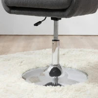 Poltroncina Girevole con Braccioli e Altezza Regolabile, 57x57x77.5-87cm, Grigio