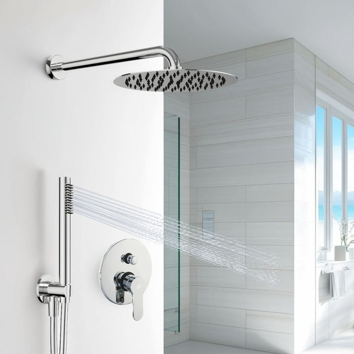 Kit doccia tondo completo di soffione doccetta e miscelatore con deviatore hope