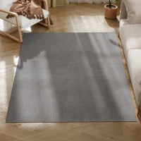 Tappeto Salotto 120x160 cm Lavabile in Lavatrice Pelo Lungo Stile Moderno Tappeto per Soggiorno Camera da Letto Grigio Chiaro