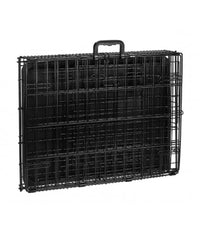 Gabbia Per Cani Cane In Metallo Nero 96 X 84 X 64 Cm Per Trasporto Con Ruote         