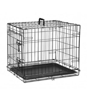 Gabbia Per Cani Cane In Metallo Nero 96 X 84 X 64 Cm Per Trasporto Con Ruote         