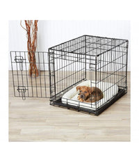 Gabbia Per Cani Cane In Metallo Nero 96 X 84 X 64 Cm Per Trasporto Con Ruote         