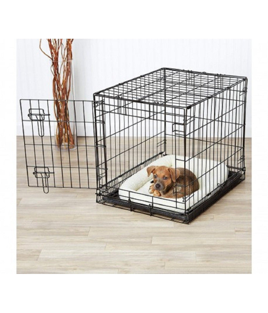 Gabbia Per Cani Cane In Metallo Nero 96 X 84 X 64 Cm Per Trasporto Con Ruote         