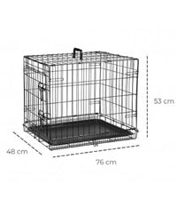 Gabbia Per Cani Cane In Metallo Nero 96 X 84 X 64 Cm Per Trasporto Con Ruote         