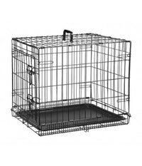 Gabbia Per Cani Cane In Metallo Nero 96 X 84 X 64 Cm Per Trasporto Con Ruote         