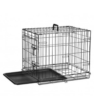 Gabbia Per Cani Cane In Metallo Nero 96 X 84 X 64 Cm Per Trasporto Con Ruote         