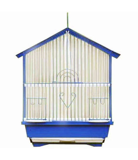 Gabbia Per Uccelli Gabbietta Canarini Colori Assortiti 37x22x29cm Forma Casetta         