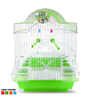 Gabbia Uccelli Canarini Pappagalli Forma Pagoda Con Accessori Vari Colori         