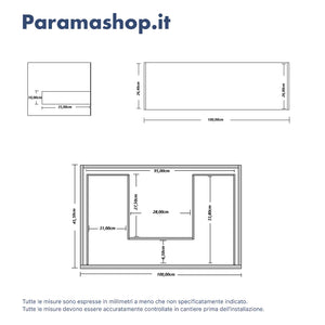 Mobile bagno sospeso 100cm un cassetto apertura push&pull rovere barok con lavabo | Galdor