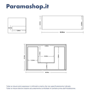 Mobile bagno sospeso 60cm un cassetto apertura push&pull rovere barok con lavabo | Galdor