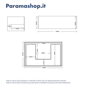 Mobile bagno sospeso 70cm un cassetto apertura push&pull rovere barok con top | Galdor