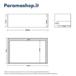 Mobile bagno sospeso modulare 60cm due cassetti apertura push&pull rovere gransasso con top | Galdor