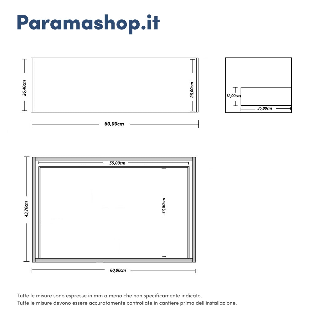 Cassettone scorrevole con apertura push&pull 60cm rovere gransasso | Galdor