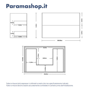 Mobile bagno sospeso 100cm due cassetti apertura push&pull rovere gransasso con top | Galdor
