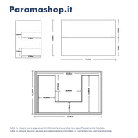 Mobile bagno sospeso 70cm due cassetti apertura push&pull rovere barok con top | Galdor