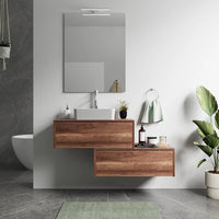 Mobile bagno sospeso modulare 60cm due cassetti apertura push&pull rovere barok con top | Galdor