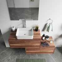 Mobile bagno sospeso modulare 90cm due cassetti apertura push&pull rovere barok con top | Galdor