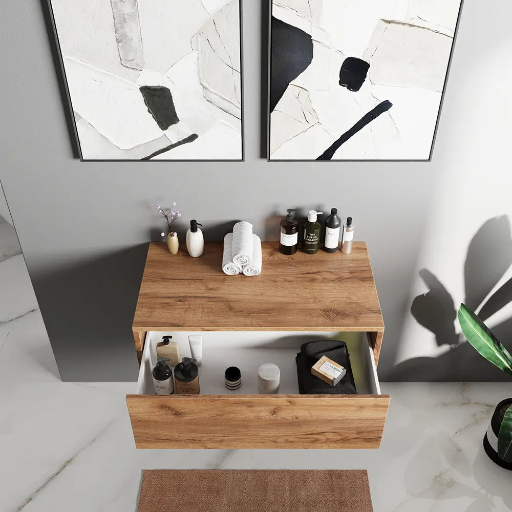 Cassettone scorrevole con apertura push&pull 60cm rovere gransasso | Galdor