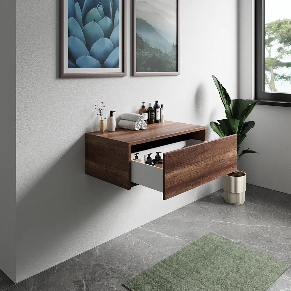 Cassettone scorrevole con apertura push&pull 80cm rovere barok | Galdor