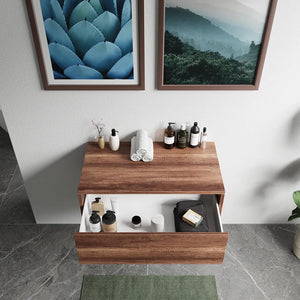 Cassettone scorrevole con apertura push&pull 90cm rovere barok | Galdor