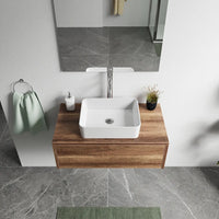 Mobile bagno sospeso 70cm un cassetto apertura push&pull rovere barok con top | Galdor
