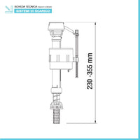 Galleggiante silenzioso attacco 3/8per cassette di risciacquo con entrata bassa