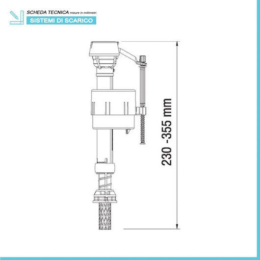 Galleggiante silenzioso attacco 3/8per cassette di risciacquo con entrata bassa