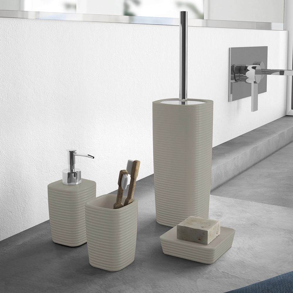 Portaspazzolino Gedy in ceramica tortora | Kelly