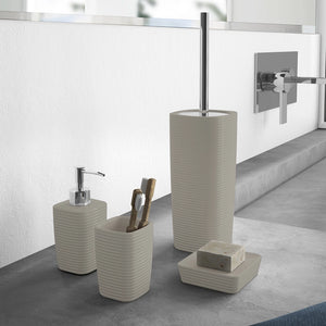 Portaspazzolino Gedy in ceramica tortora | Kelly