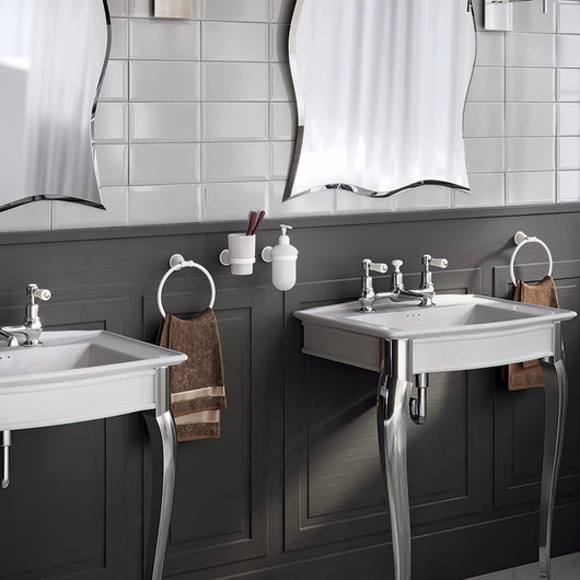 Portasalviette ad anello a muro Gedy in acciaio bianco | Genziana