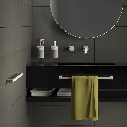 Portaspazzolino a muro Gedy in vetro satinato e ottone bianco | Pirenei